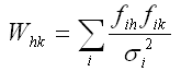 equation weight matrix